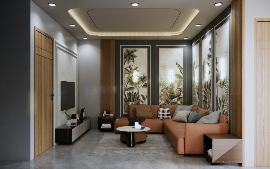 Phối cảnh nội thất nhà phố phong cách nhiệt đới